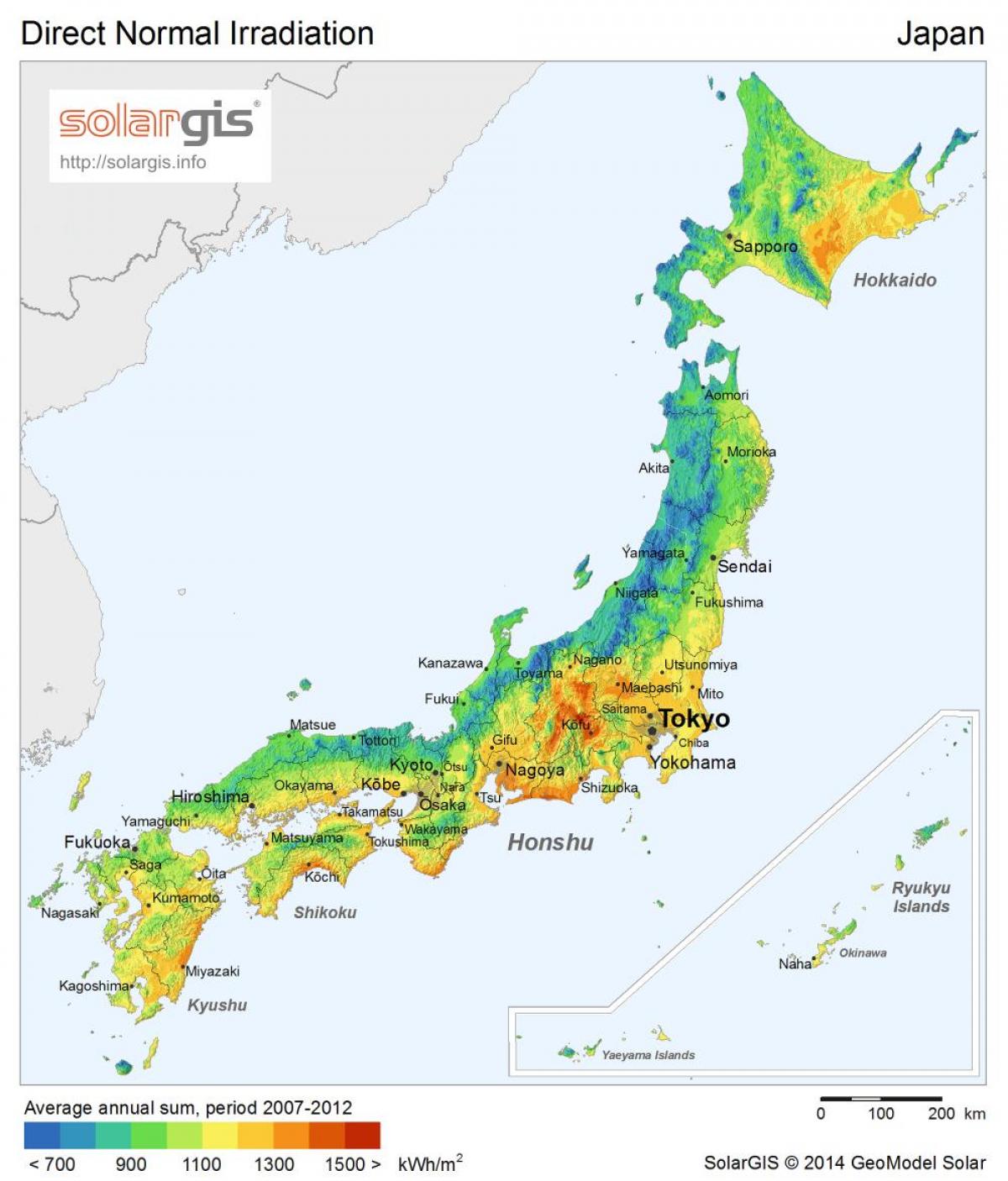 الإشعاع اليابان خريطة