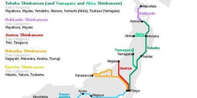 القطار خريطة اليابان