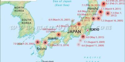 زلزال خريطة اليابان
